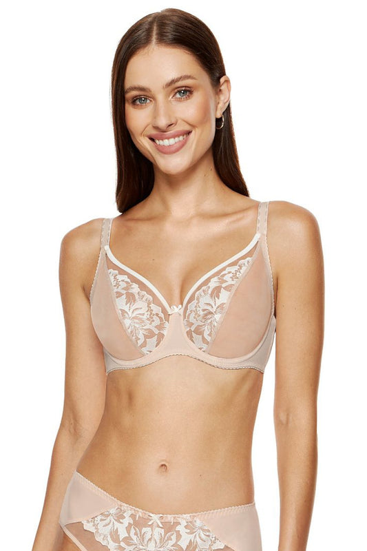 Eleganter weicher Soft BH für mittlere bis große Brüste mit Halbtransparente Cups B-L 202859