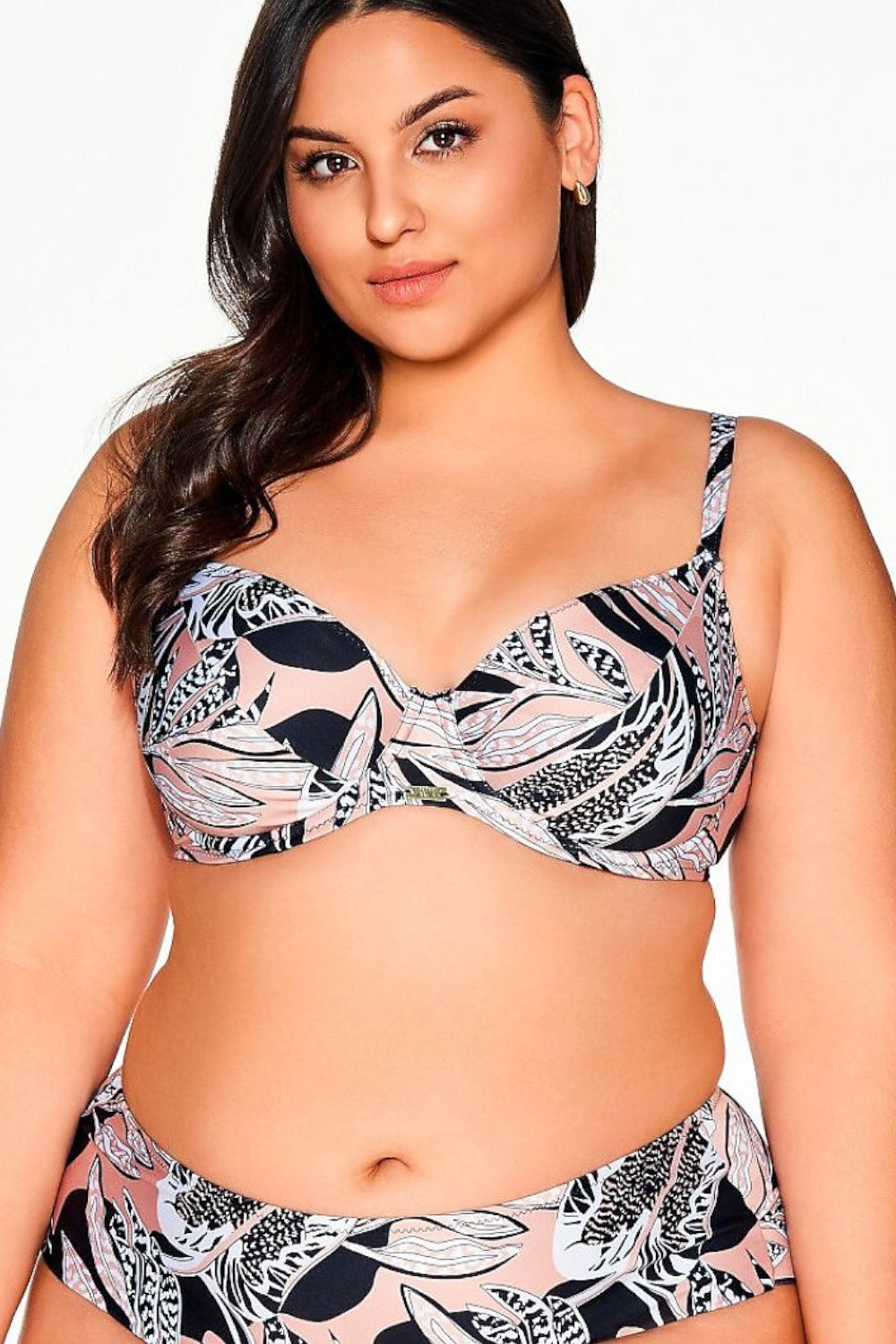 Plus Size Bikini Top mit Blumenmuster 211873