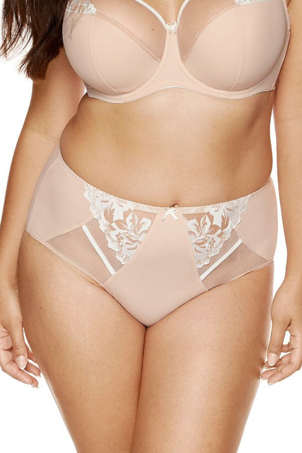 Höschen mit hoher Taille aus glattem Strick und floraler Stickerei 202860