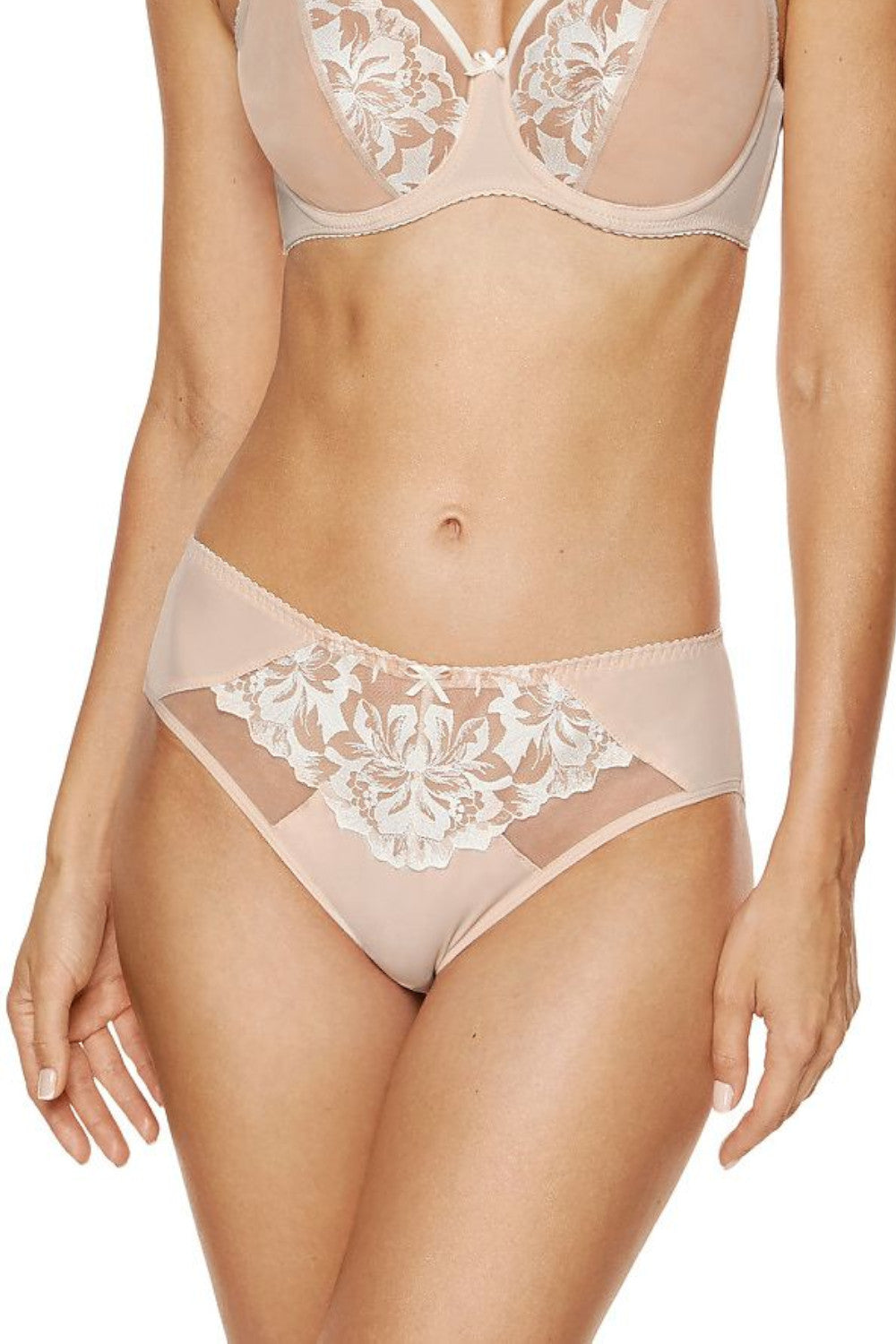 Höschen aus glattem Strick und floraler Stickerei 202861