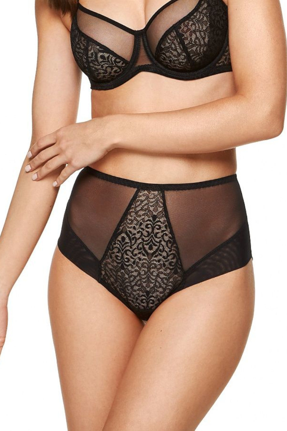 Hohes Höschen mit Tüll und Spitzenmuster 171865