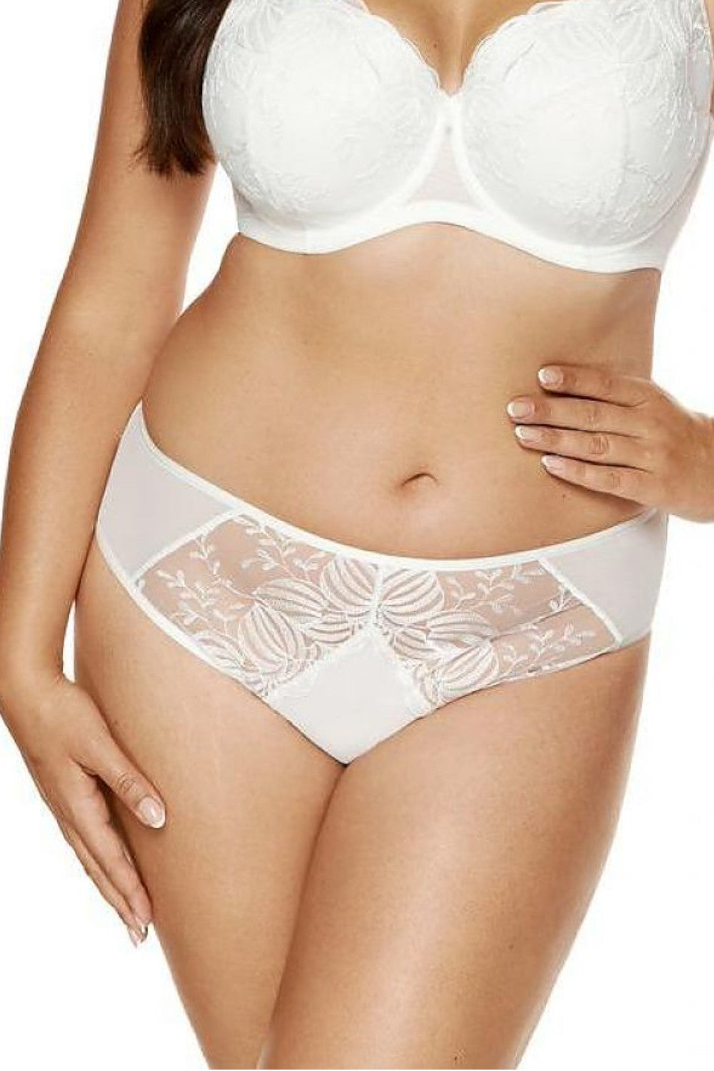 Klassisches Höschen aus weichem Tüll und floraler Stickerei 197770