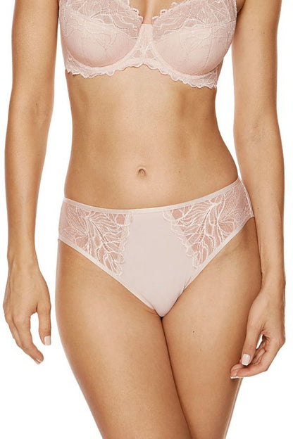 Klassischer Slip aus Tüll und Stoff verziert mit Blumenspitze 208967