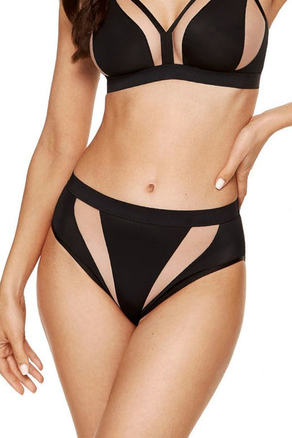 Höschen aus gestricktem Stoff, verziert mit Netzeinsätzen 186883