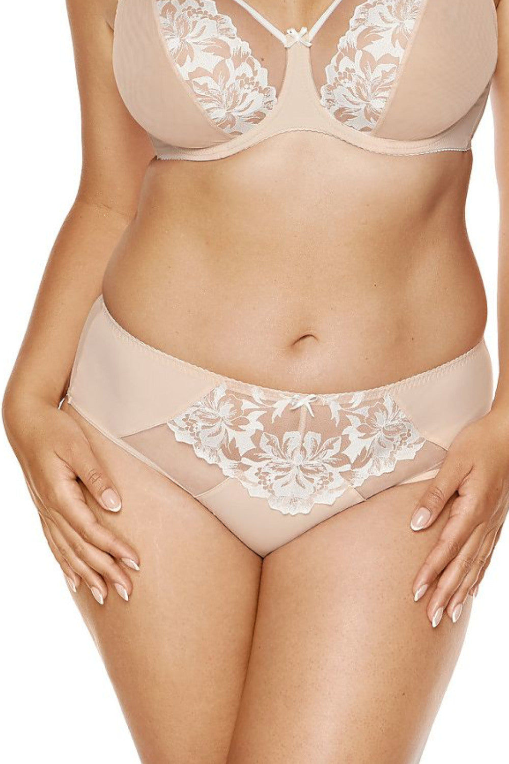 Höschen aus glattem Strick und floraler Stickerei 202861