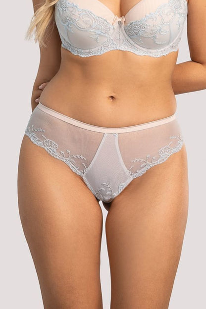 Damen Höschen mit Spitze und halbtransparentem Material 216415