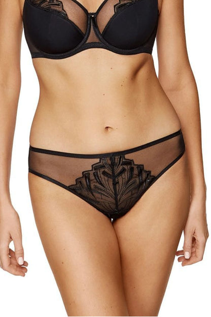 Eleganter schwarzer Slip mit glänzender Stickerei 220744 - Höschen - Gorteks Lingerie - eofashion2014