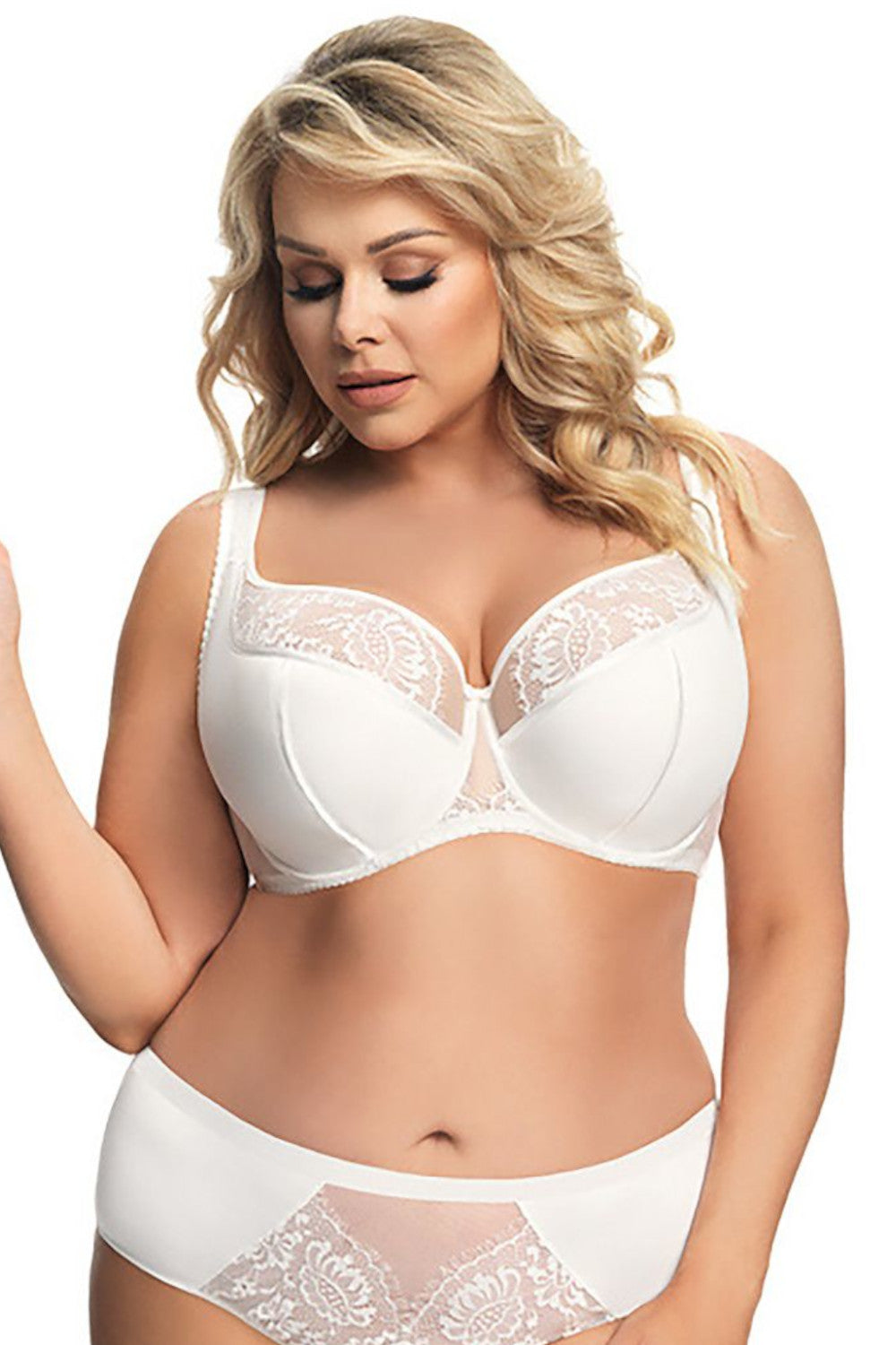 Femininer Semi Soft BH für große Brüste – Glatte Cups & Satinbesatz 158892 - Semi Soft BH - Gorsenia Lingerie - eofashion2014
