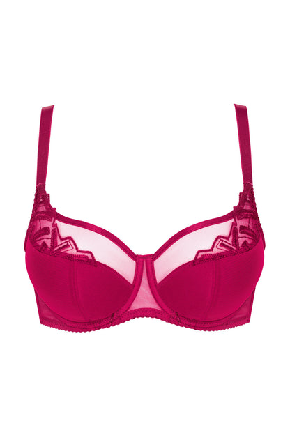 Halb gepolsterter BH mit glänzender Stickerei in Fuchsia Cup B-L 194814