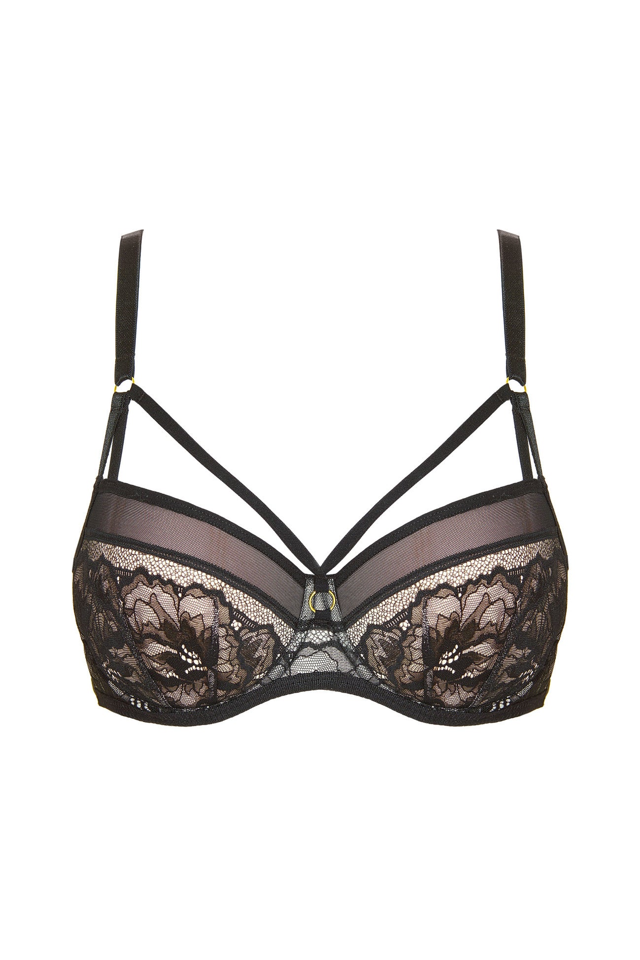BH gepolstert mit dekorativen Trägern am Dekolleté und goldfarbenen Ringe 175865