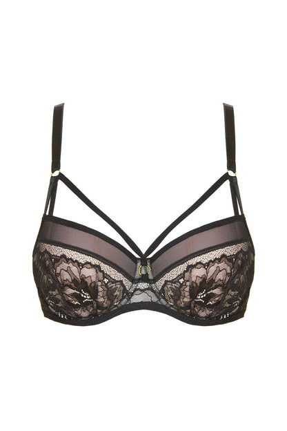 BH gepolstert mit dekorativen Trägern am Dekolleté und goldfarbenen Ringe 175865