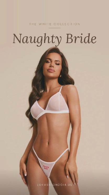 Braut Dessous-Set Weddya Bride in Weiß – BH & 2 Strings