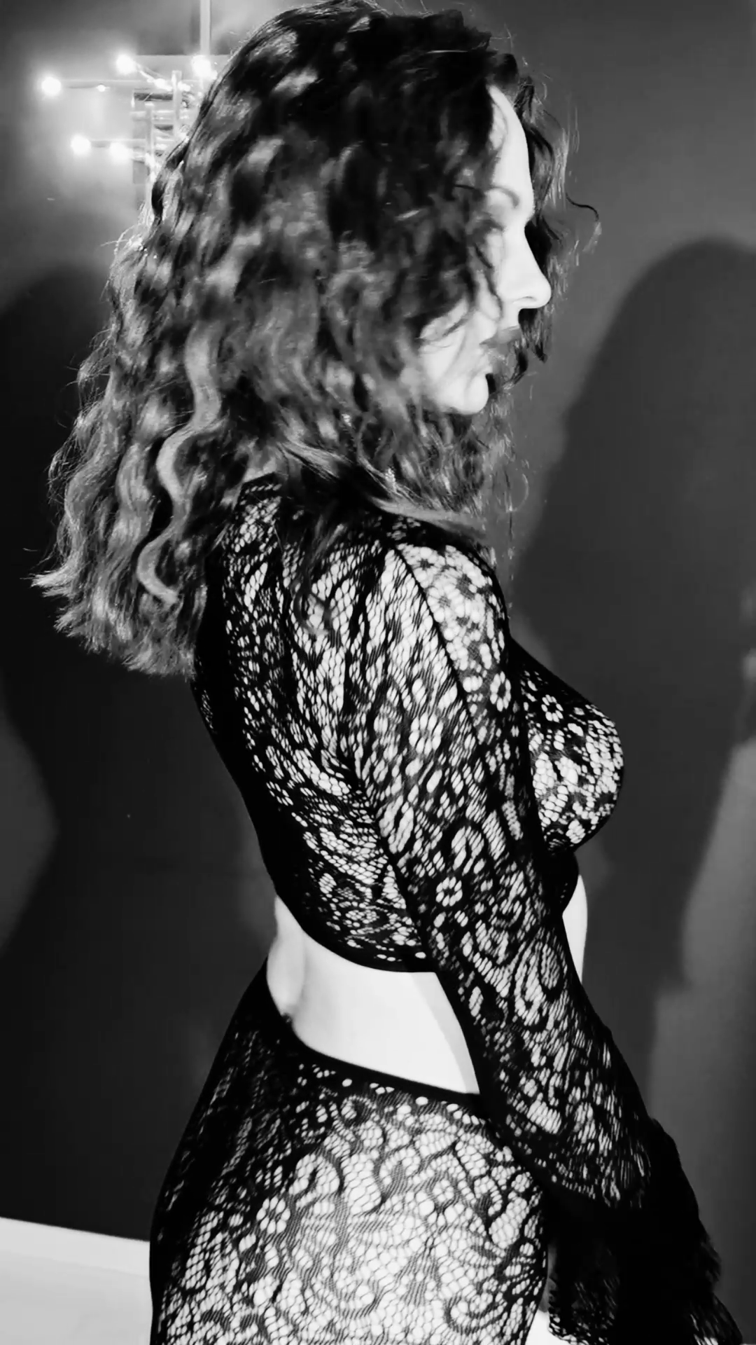 Durchscheinendes Schwarzes Spitzen Set aus Top & Rock